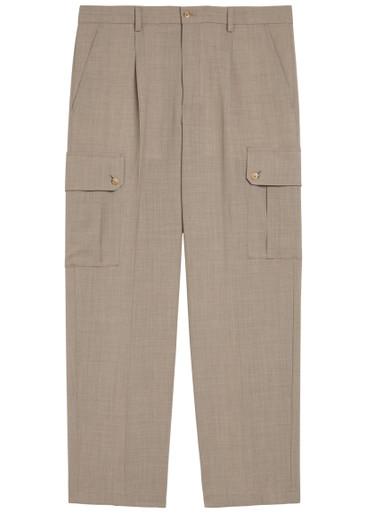 Pleated tapered-leg wool trousers by DOLCE&GABBANA