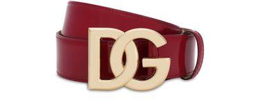 Polished calfskin belt with DG logo by DOLCE&GABBANA