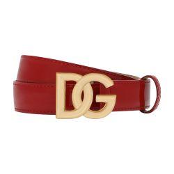 Polished calfskin belt with DG logo by DOLCE&GABBANA