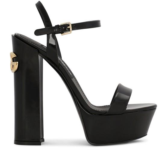 Polished calfskin platform sandals by DOLCE&GABBANA