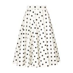 Polka-dot calf-length circle skirt by DOLCE&GABBANA