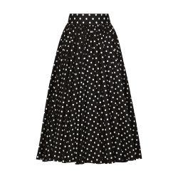Polka-dot calf-length circle skirt by DOLCE&GABBANA