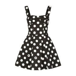 Polka-dot drill corset minidress by DOLCE&GABBANA