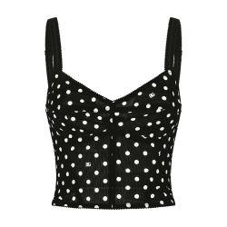 Polka-dot marquisette corset top by DOLCE&GABBANA