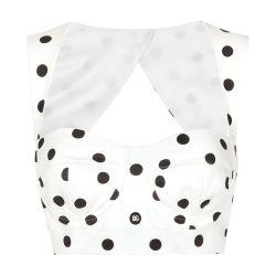 Polka-dot print cotton corset top by DOLCE&GABBANA
