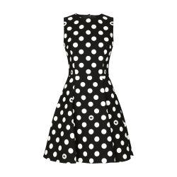 Polka-dot short brocade dress by DOLCE&GABBANA