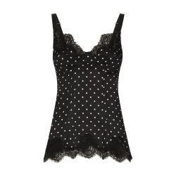 Polka-dot silk lace top by DOLCE&GABBANA