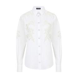 Poplin shirt with lace openwork by DOLCE&GABBANA