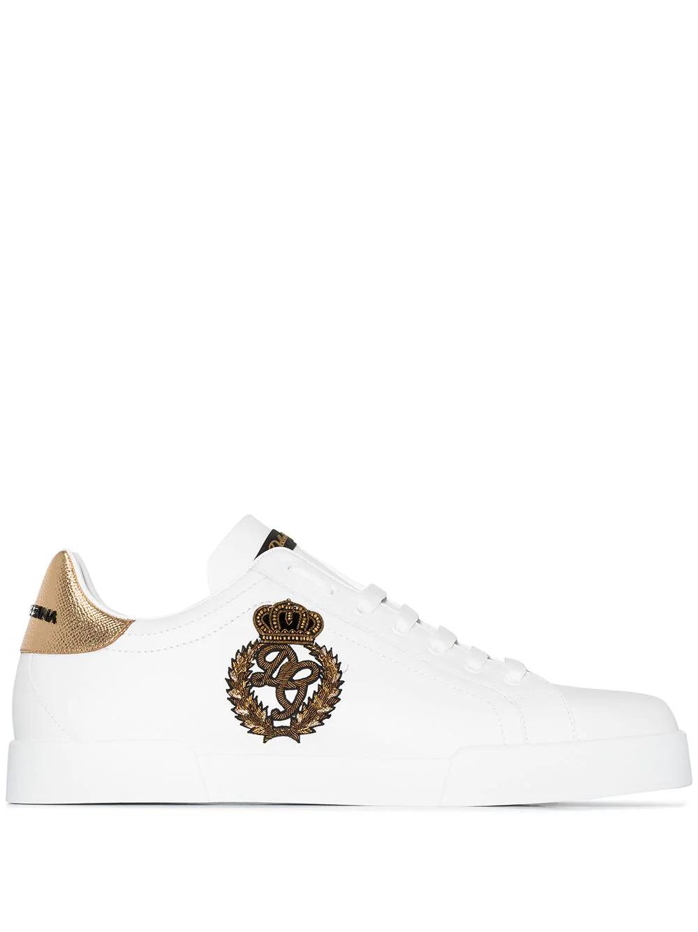 Portofino crown-patch leather sneakers by DOLCE&GABBANA