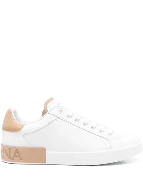 Portofino leather panelled sneakers by DOLCE&GABBANA