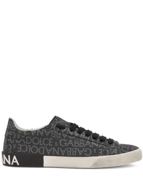 Portofino logo-print sneakers by DOLCE&GABBANA