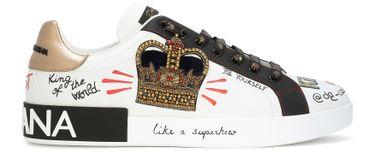 Portofino sneakers in printed nappa calfskin with patch by DOLCE&GABBANA