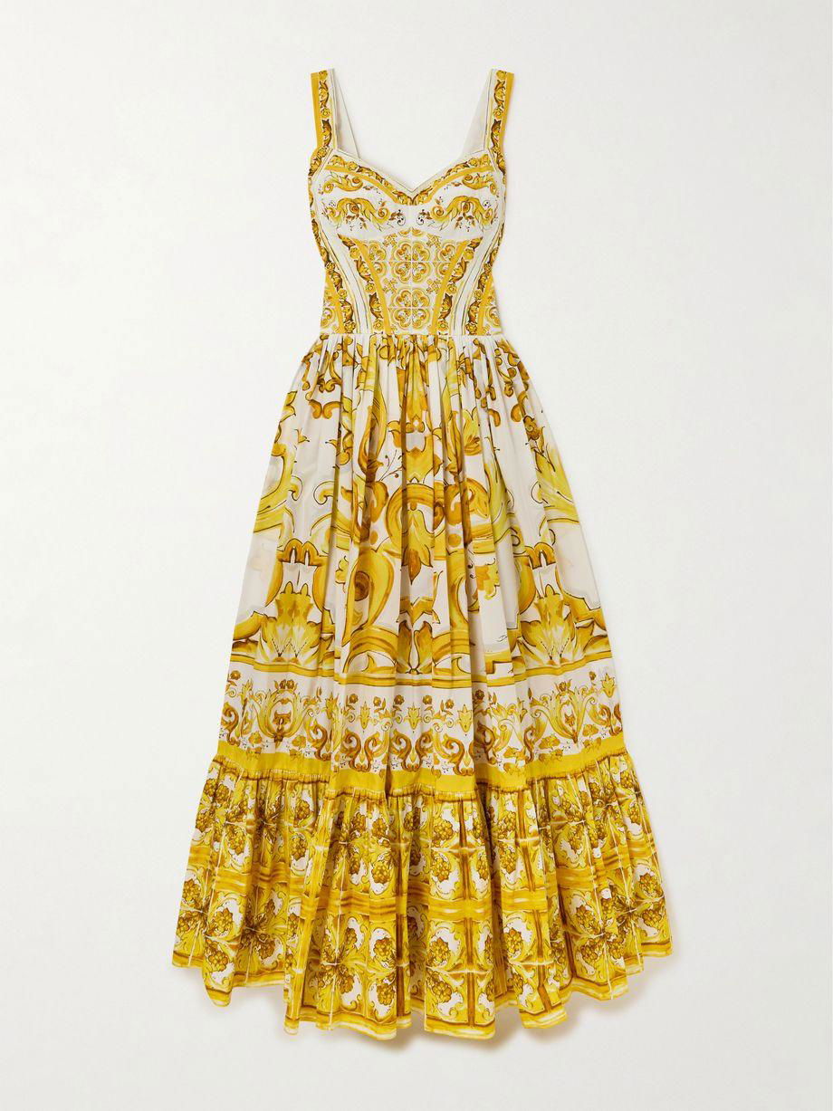 Printed cotton-poplin maxi dress by DOLCE&GABBANA