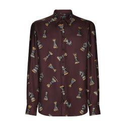 Printed silk Martini-fit shirt by DOLCE&GABBANA