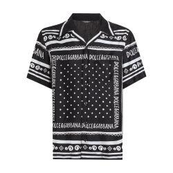 Printed silk and denim shirt by DOLCE&GABBANA