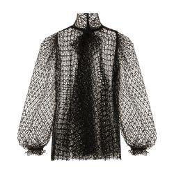 Pussy bow mesh blouse by DOLCE&GABBANA