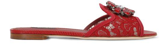 Rainbow lace slides with brooch detailing by DOLCE&GABBANA