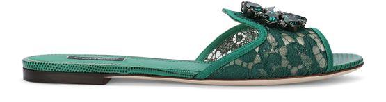 Rainbow lace slides with brooch detailing by DOLCE&GABBANA