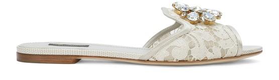 Rainbow lace slides with brooch detailing by DOLCE&GABBANA