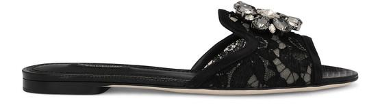 Rainbow lace slides with brooch detailing by DOLCE&GABBANA