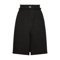 Raschel tweed midi DG logo skirt by DOLCE&GABBANA