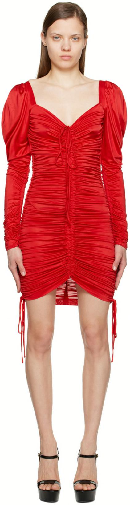Red Ruching Minidress by DOLCE&GABBANA