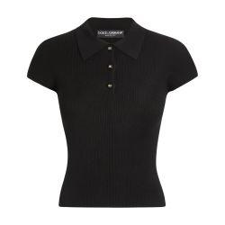 Ribbed viscose polo-shirt by DOLCE&GABBANA