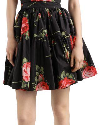 Rose Bouquet Print Short Skirt by DOLCE&GABBANA
