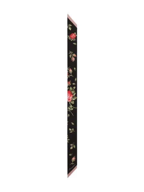 Rose Bouquet-print silk scarf by DOLCE&GABBANA