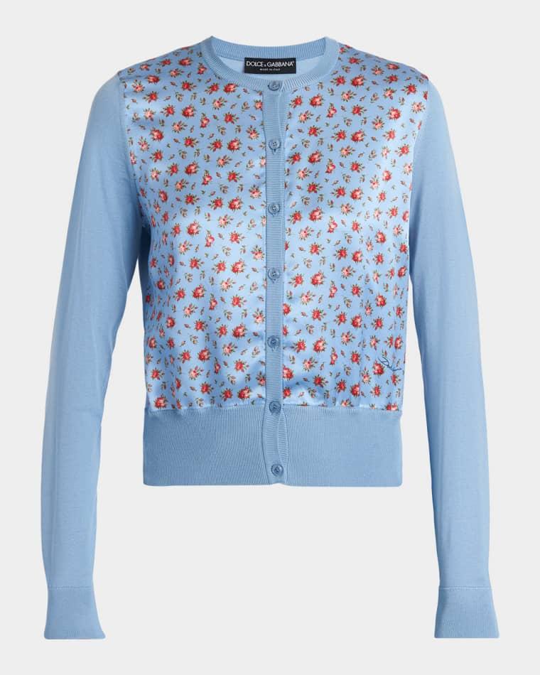 Rose Bouquets-Print Silk Satin Cardigan by DOLCE&GABBANA