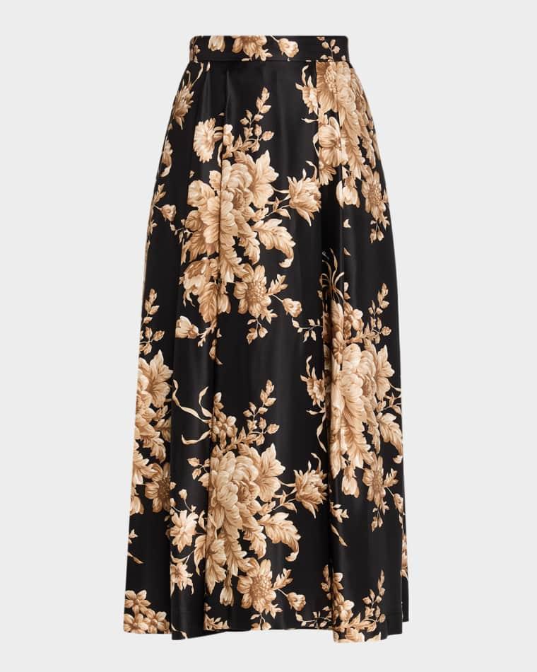 Rose Douchesse Cretonne Midi Skirt by DOLCE&GABBANA