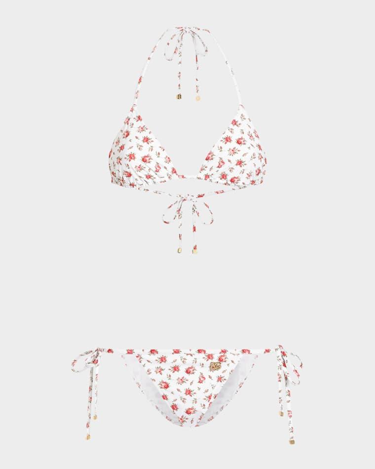 Rose Triangle Two-Piece Swimsuit by DOLCE&GABBANA