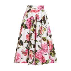 Rose-print cotton circle skirt by DOLCE&GABBANA