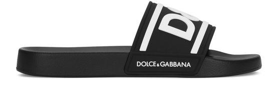 Rubber beachwear sliders with DG logo by DOLCE&GABBANA