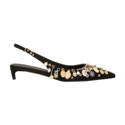 Satin and embroidered slingbacks by DOLCE&GABBANA