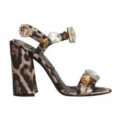 Satin sandals with gemstone by DOLCE&GABBANA