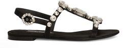 Satin sandals with gemstone embellishment by DOLCE&GABBANA