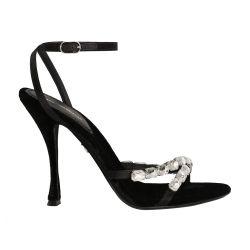 Satin sandals with gemstone embellishment by DOLCE&GABBANA