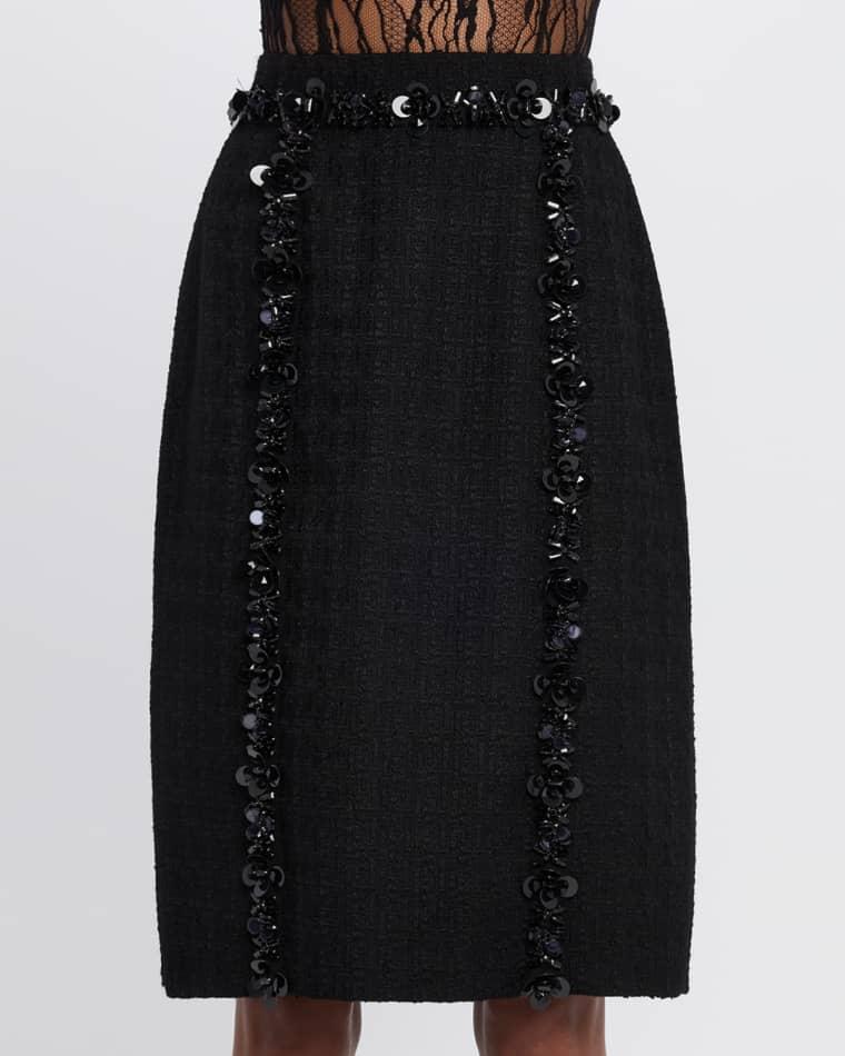 Sequined Stretch Matte Sheath Skirt by DOLCE&GABBANA