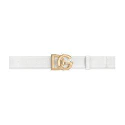 Shiny calfskin belt with DG logo by DOLCE&GABBANA