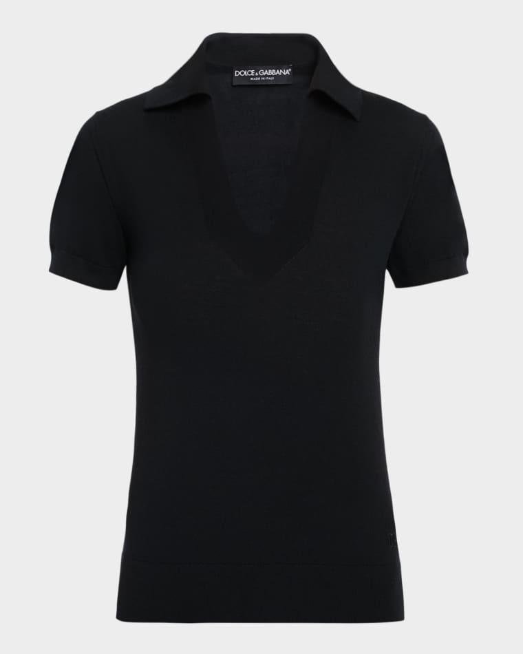 Short-Sleeve Cashmere Polo Shirt by DOLCE&GABBANA