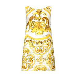 Short majolica-print brocade dress by DOLCE&GABBANA