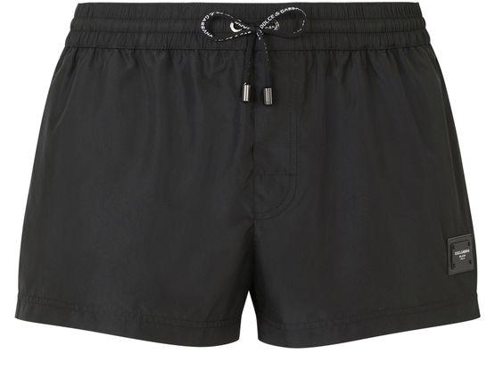 Short swim trunks with branded plate by DOLCE&GABBANA