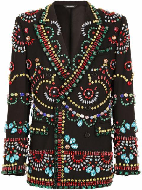 Sicili embellished double-breasted blazer by DOLCE&GABBANA