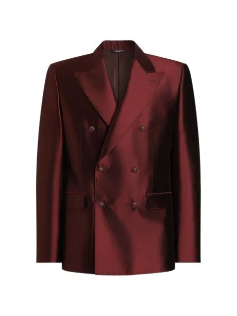 Sicilia Light double-breasted jacket in shantung silk by DOLCE&GABBANA