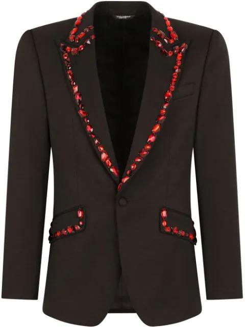 Sicilia-fit rhinestone-embellished suit by DOLCE&GABBANA