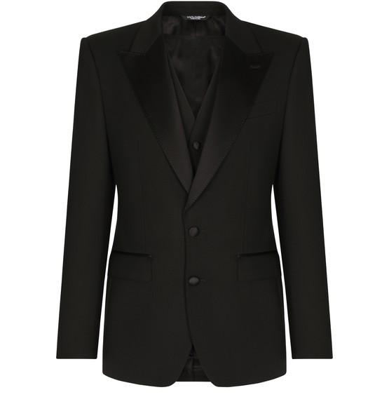 Sicilia-fit three-piece in stretch wool suit by DOLCE&GABBANA