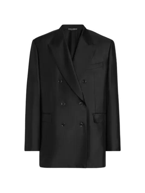 Sicilia light double-breasted silk twill jacket by DOLCE&GABBANA