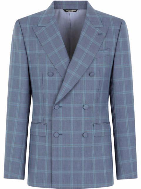 Sicily-fit double-breasted checked suit by DOLCE&GABBANA