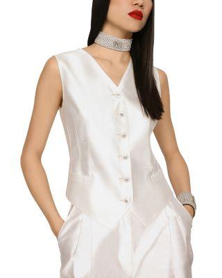 Silk Blend Button Vest by DOLCE&GABBANA